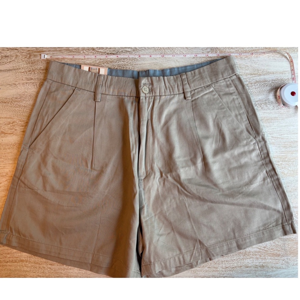 Jachs Girlfriend Size 10 High Waist Pleated Shorts Womens Tan Rayon Lyocell